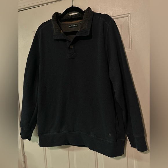 G.H. BASS CO Men's Navy Blue‎ Fleece Lined Button Sherpa Collar Sweatshirt SZ XL - Picture 5 of 16